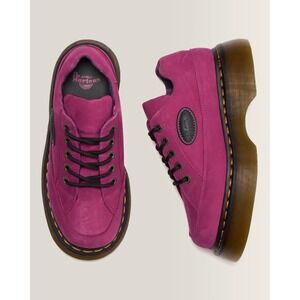 Dr. Martens Buzz 5-Eye Milled Nubuck Pink Fuchsia Platform Shoes Women 10 NEW